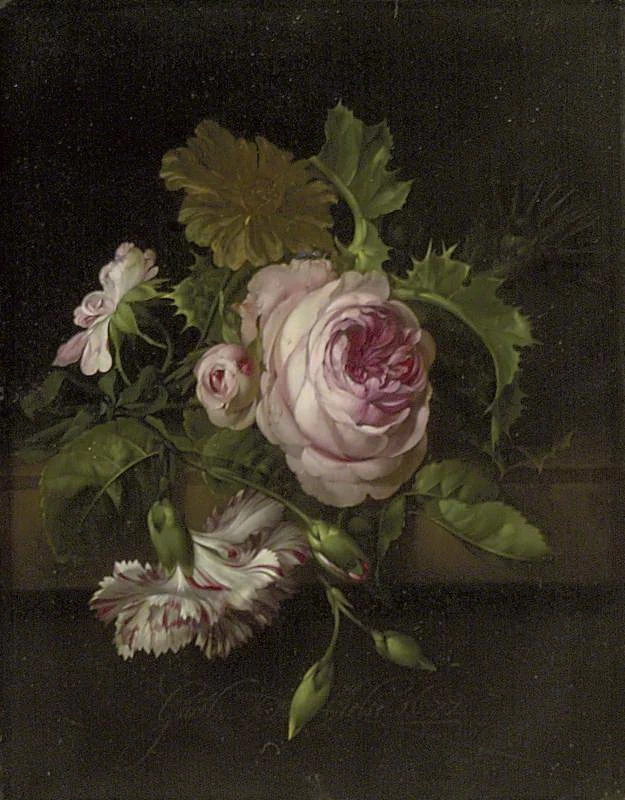 Natura morta con fiori, rose